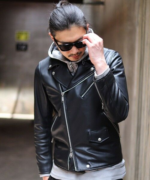 MEN'S BIGI / メンズビギ ブルゾン | SHEEP LEATHER/シープレザー ダブルライダースジャケット | 詳細17