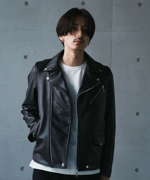 MEN'S BIGI / メンズビギ ブルゾン | SHEEP LEATHER/シープレザー ダブルライダースジャケット | 詳細5