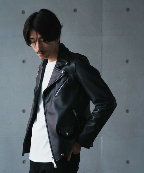 MEN'S BIGI / メンズビギ ブルゾン | SHEEP LEATHER/シープレザー ダブルライダースジャケット | 詳細6