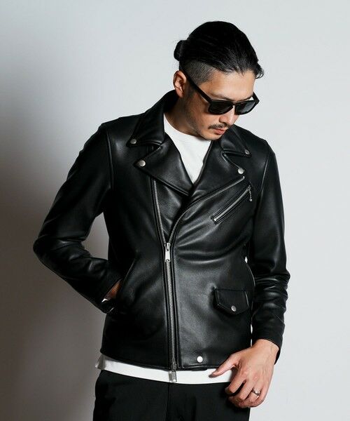 MEN'S BIGI / メンズビギ ブルゾン | SHEEP LEATHER/シープレザー ダブルライダースジャケット | 詳細8
