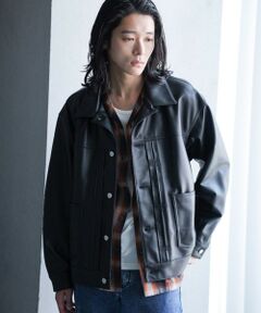 MEN'S BIGI / メンズビギ ブルゾン | シープナッパオーバーサイズレザーブルゾン