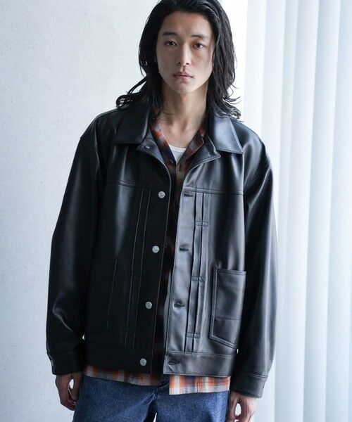 MEN'S BIGI / メンズビギ ブルゾン | シープナッパオーバーサイズレザーブルゾン | 詳細4