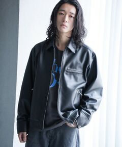 MEN'S BIGI / メンズビギ ブルゾン | シープナッパオーバーサイズトラッカーレザージャケット