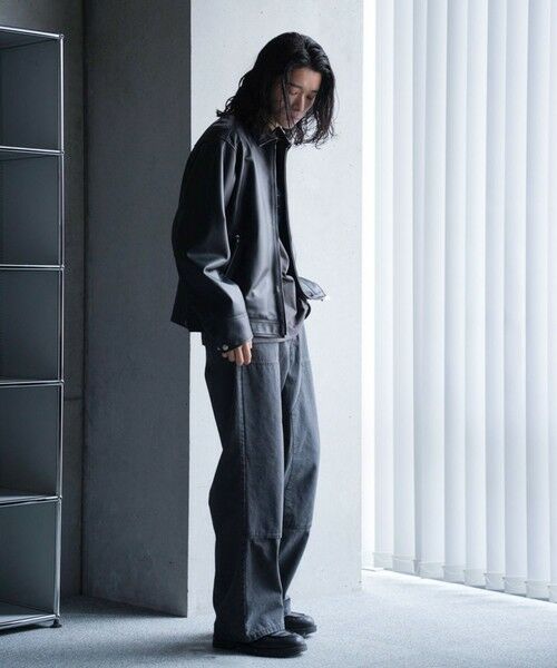 MEN'S BIGI / メンズビギ ブルゾン | シープナッパオーバーサイズトラッカーレザージャケット | 詳細3