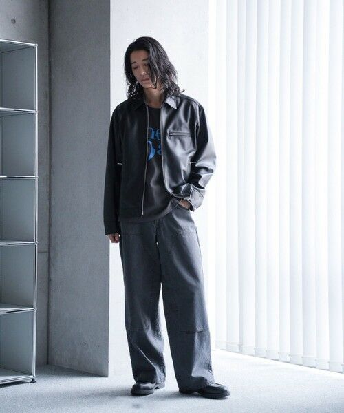 MEN'S BIGI / メンズビギ ブルゾン | シープナッパオーバーサイズトラッカーレザージャケット | 詳細4