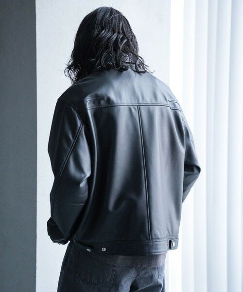MEN'S BIGI / メンズビギ ブルゾン | シープナッパオーバーサイズトラッカーレザージャケット | 詳細6