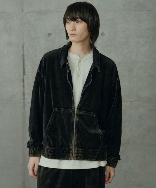 MEN'S BIGI / メンズビギ Tシャツ | コットンベロアパウダー加工ブルゾン | 詳細4