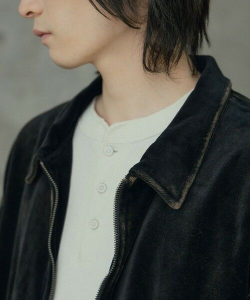 MEN'S BIGI / メンズビギ Tシャツ | コットンベロアパウダー加工ブルゾン | 詳細8