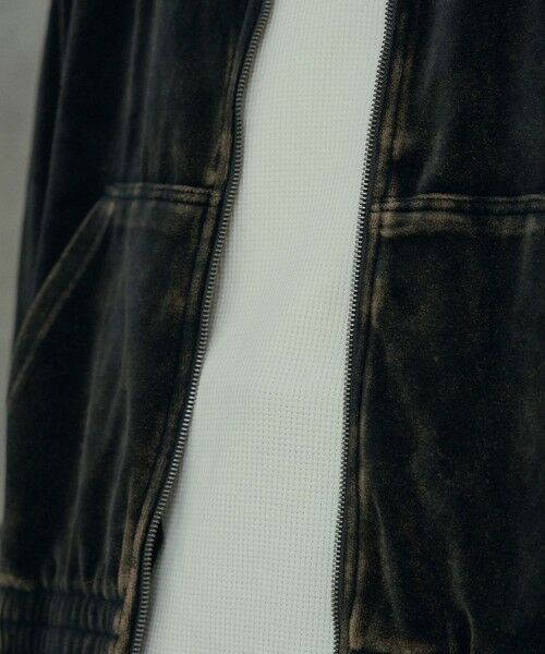 MEN'S BIGI / メンズビギ Tシャツ | コットンベロアパウダー加工ブルゾン | 詳細9