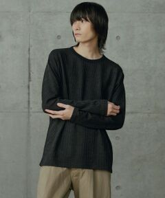 MEN'S BIGI / メンズビギ Tシャツ | ニットライクストライプカットロンT