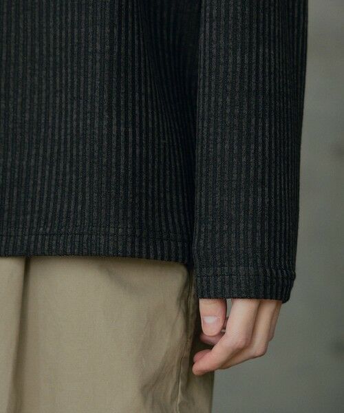 MEN'S BIGI / メンズビギ Tシャツ | ニットライクストライプカットロンT | 詳細13