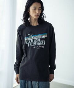 MEN'S BIGI / メンズビギ Tシャツ | パウダー加工ビンテージロゴロンT