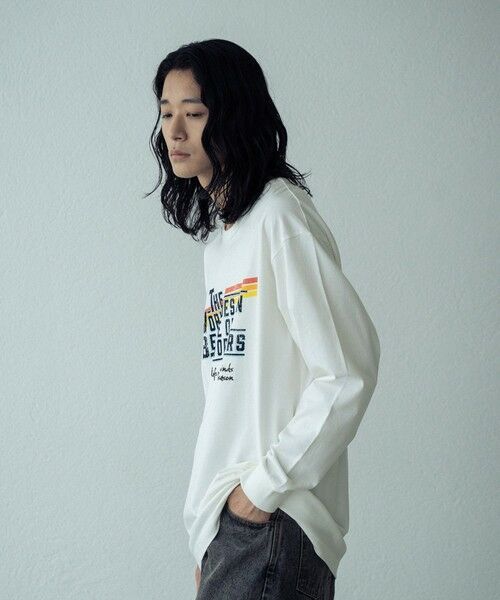 MEN'S BIGI / メンズビギ Tシャツ | パウダー加工ビンテージロゴロンT | 詳細3