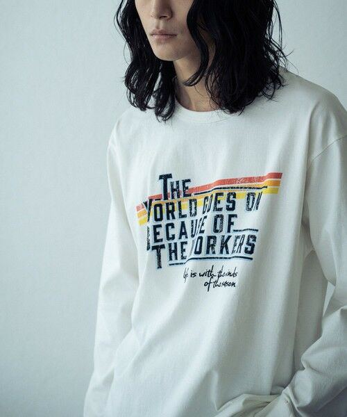 MEN'S BIGI / メンズビギ Tシャツ | パウダー加工ビンテージロゴロンT | 詳細5