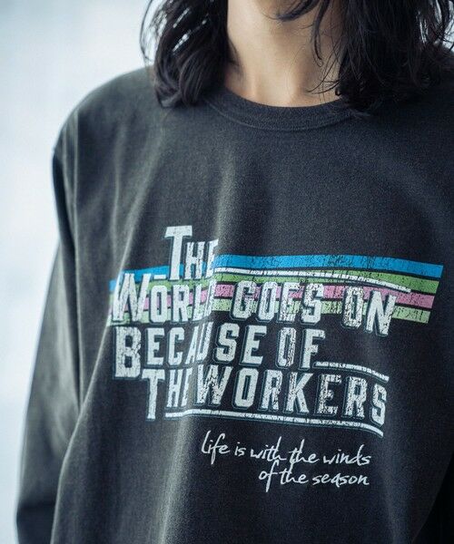 MEN'S BIGI / メンズビギ Tシャツ | パウダー加工ビンテージロゴロンT | 詳細10