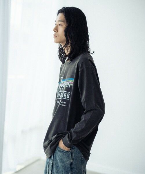 MEN'S BIGI / メンズビギ Tシャツ | パウダー加工ビンテージロゴロンT | 詳細8
