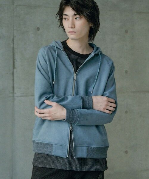 MEN'S BIGI / メンズビギ スウェット | フェイクスエードZIPUPパーカー | 詳細24