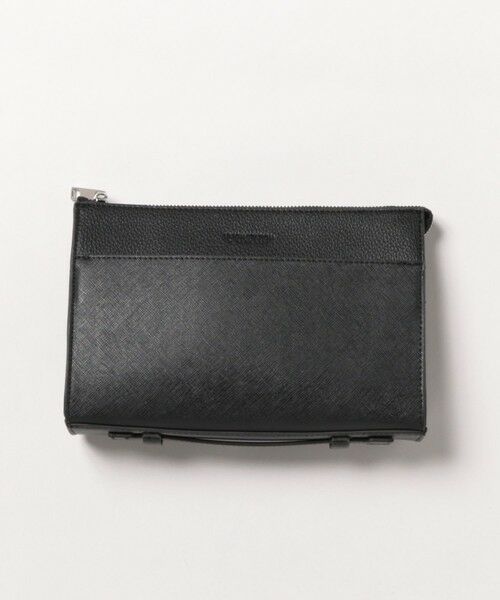 MEN'S BIGI / メンズビギ クラッチ・パーティバッグ | フェイクレザー サフィアーノ クラッチ バッグ（ブラック）