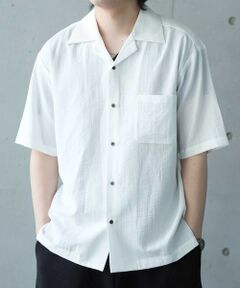 MEN'S BIGI / メンズビギ シャツ・ブラウス | レーヨンスラブオープンカラー半袖シャツ