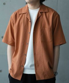 MEN'S BIGI / メンズビギ シャツ・ブラウス | レーヨンスラブオープンカラー半袖シャツ