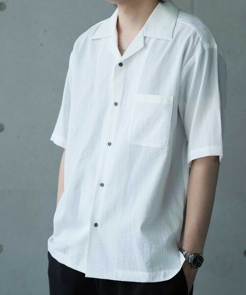 MEN'S BIGI / メンズビギ シャツ・ブラウス | レーヨンスラブオープンカラー半袖シャツ | 詳細1