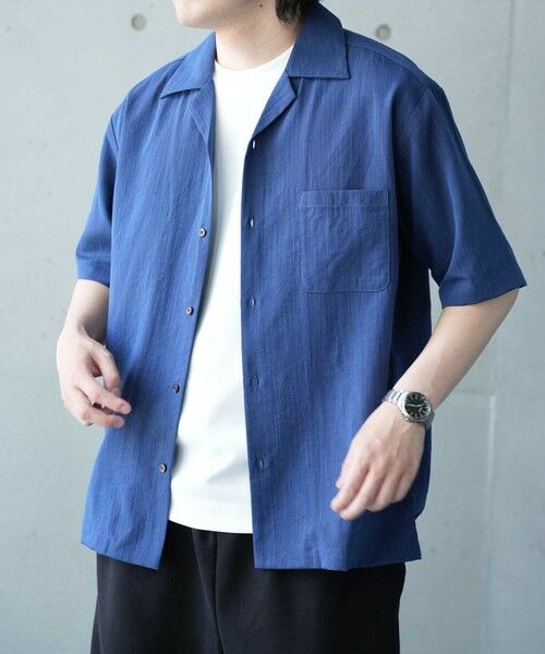 MEN'S BIGI / メンズビギ シャツ・ブラウス | レーヨンスラブオープンカラー半袖シャツ | 詳細18