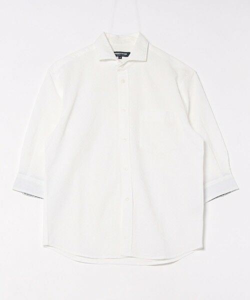 MEN'S BIGI / メンズビギ シャツ・ブラウス | サッカードッツ7分袖シャツ（ホワイト）