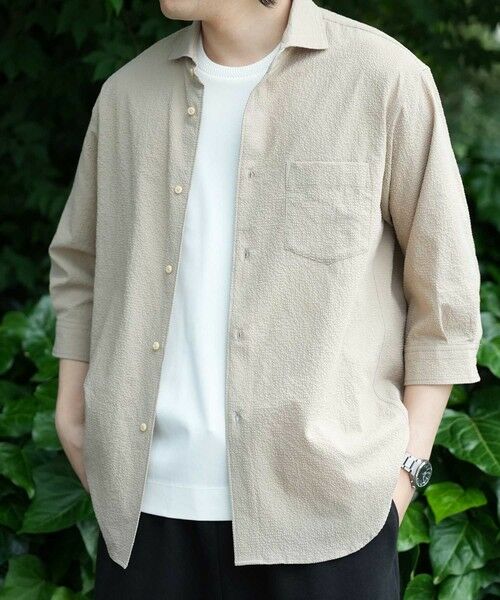 MEN'S BIGI / メンズビギ シャツ・ブラウス | サッカードッツ7分袖シャツ | 詳細3