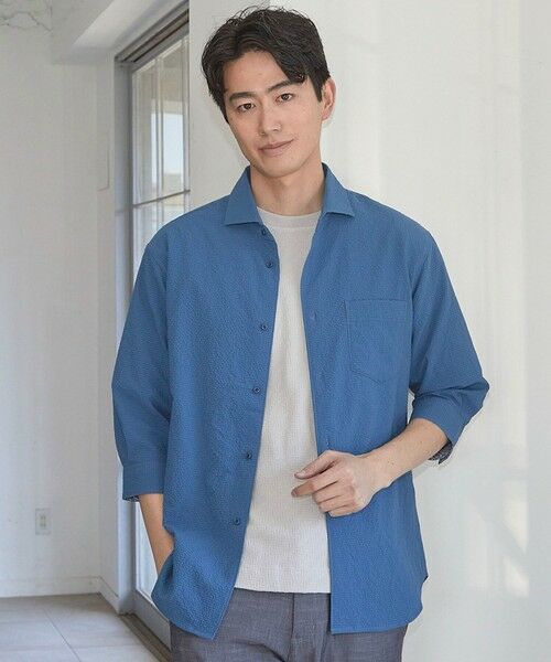 MEN'S BIGI / メンズビギ シャツ・ブラウス | サッカードッツ7分袖シャツ | 詳細13