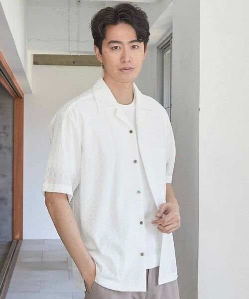 MEN'S BIGI / メンズビギ シャツ・ブラウス | アーガイルJQDオープンカラー半袖シャツ | 詳細1