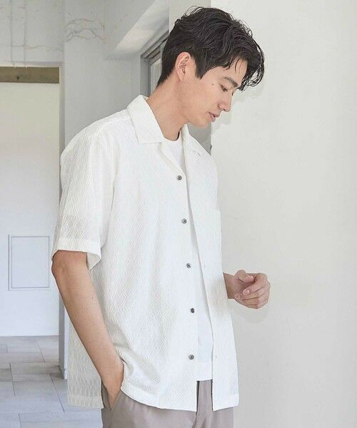 MEN'S BIGI / メンズビギ シャツ・ブラウス | アーガイルJQDオープンカラー半袖シャツ | 詳細2