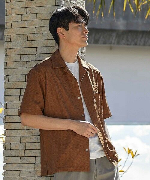 MEN'S BIGI / メンズビギ シャツ・ブラウス | アーガイルJQDオープンカラー半袖シャツ | 詳細10