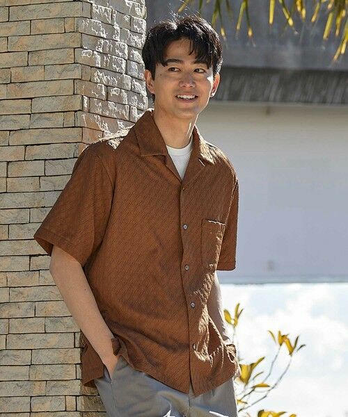 MEN'S BIGI / メンズビギ シャツ・ブラウス | アーガイルJQDオープンカラー半袖シャツ | 詳細12