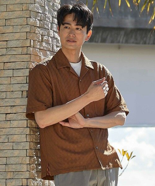 MEN'S BIGI / メンズビギ シャツ・ブラウス | アーガイルJQDオープンカラー半袖シャツ | 詳細13