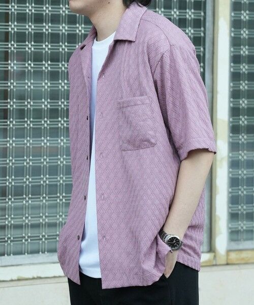 MEN'S BIGI / メンズビギ シャツ・ブラウス | アーガイルJQDオープンカラー半袖シャツ | 詳細14