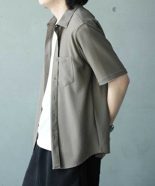 MEN'S BIGI / メンズビギ シャツ・ブラウス | ストレッチポリエステルリンクスジャガードシャツ | 詳細4