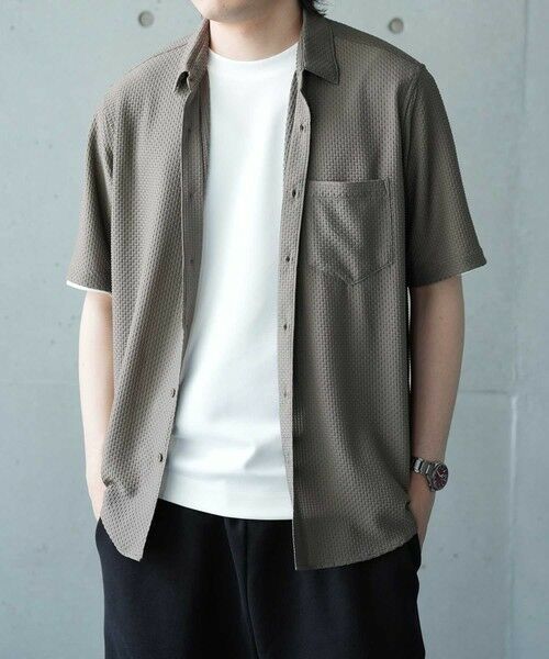 MEN'S BIGI / メンズビギ シャツ・ブラウス | ストレッチポリエステルリンクスジャガードシャツ | 詳細1