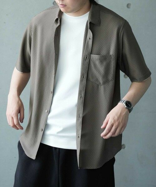 MEN'S BIGI / メンズビギ シャツ・ブラウス | ストレッチポリエステルリンクスジャガードシャツ | 詳細2