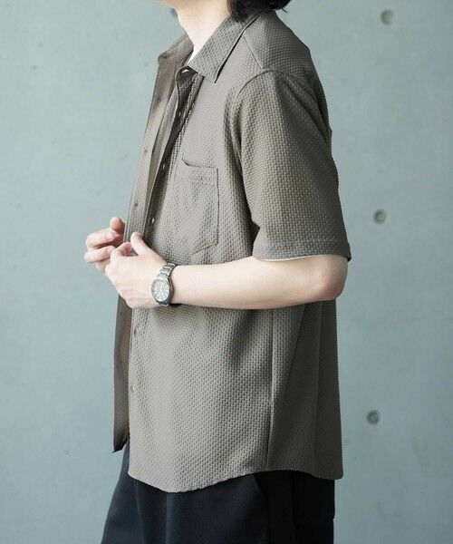 MEN'S BIGI / メンズビギ シャツ・ブラウス | ストレッチポリエステルリンクスジャガードシャツ | 詳細3