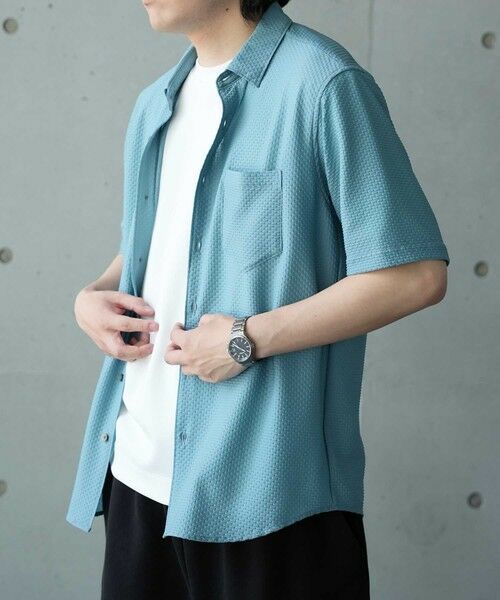 MEN'S BIGI / メンズビギ シャツ・ブラウス | ストレッチポリエステルリンクスジャガードシャツ | 詳細9