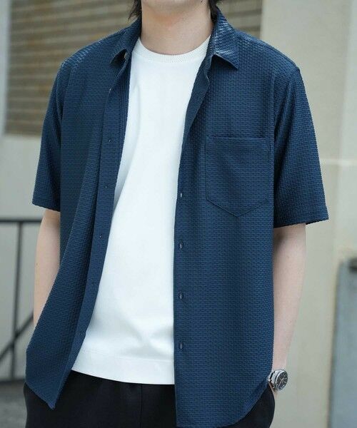 MEN'S BIGI / メンズビギ シャツ・ブラウス | ストレッチポリエステルリンクスジャガードシャツ | 詳細16