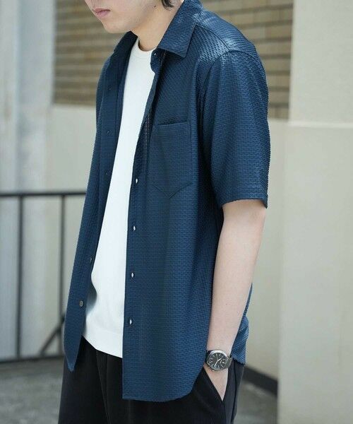 MEN'S BIGI / メンズビギ シャツ・ブラウス | ストレッチポリエステルリンクスジャガードシャツ | 詳細18