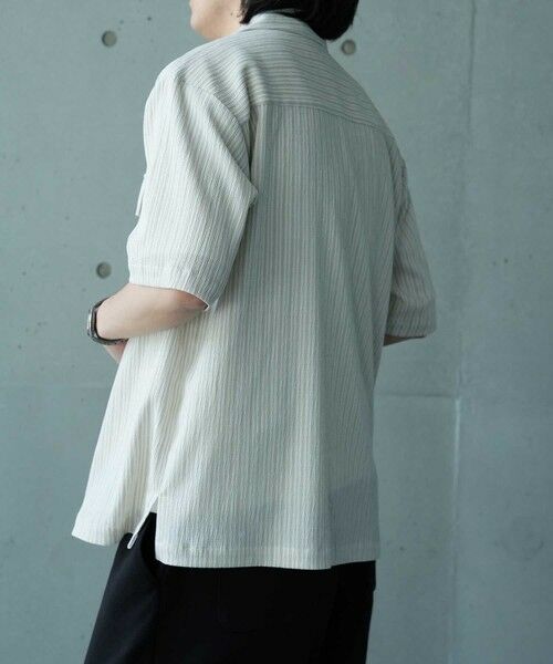 MEN'S BIGI / メンズビギ シャツ・ブラウス | シャーリングストライプオープンカラーシャツ | 詳細4