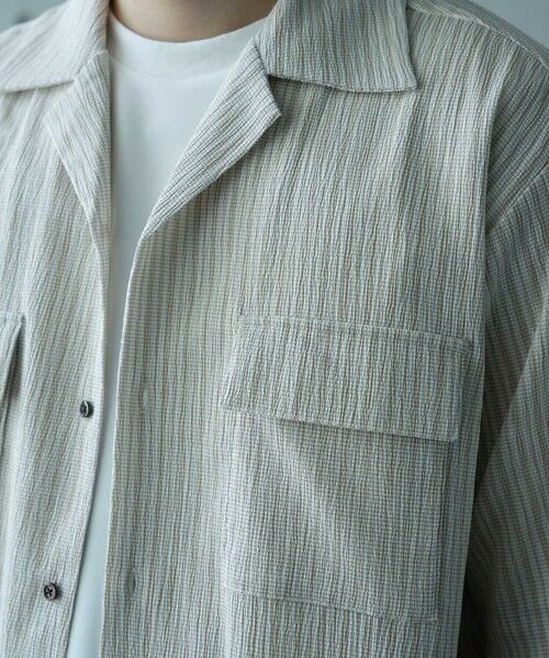MEN'S BIGI / メンズビギ シャツ・ブラウス | シャーリングストライプオープンカラーシャツ | 詳細7