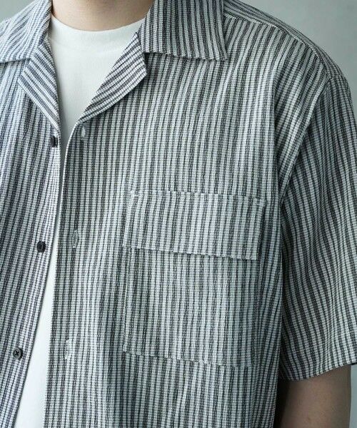 MEN'S BIGI / メンズビギ シャツ・ブラウス | シャーリングストライプオープンカラーシャツ | 詳細12
