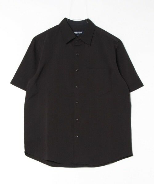 MEN'S BIGI / メンズビギ シャツ・ブラウス | 楊柳カチオン半袖レギュラーカラーシャツ（ブラック）