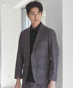 MEN'S BIGI / メンズビギ テーラードジャケット | メッシュメランジプリントテーラードジャケット