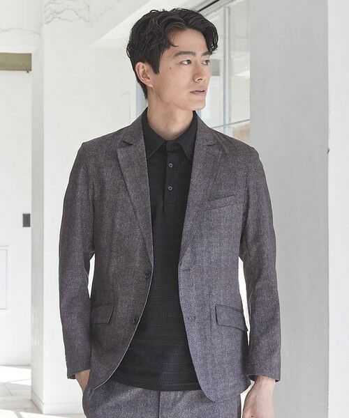 MEN'S BIGI / メンズビギ テーラードジャケット | メッシュメランジプリントテーラードジャケット | 詳細1