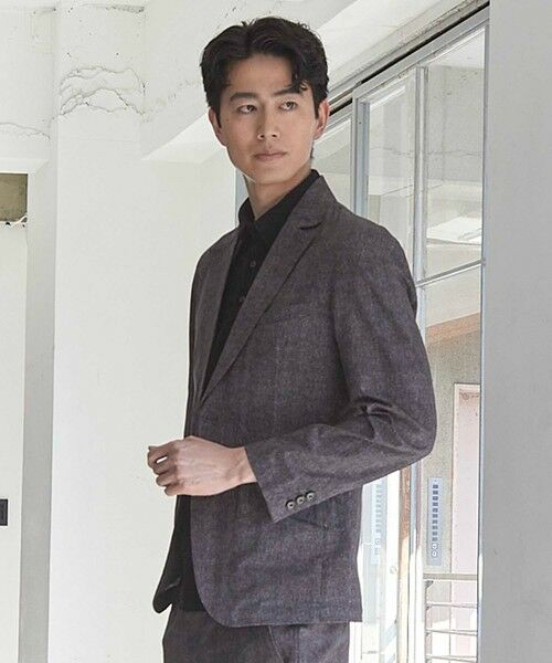 MEN'S BIGI / メンズビギ テーラードジャケット | メッシュメランジプリントテーラードジャケット | 詳細2