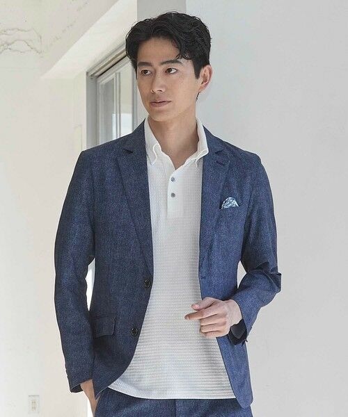 MEN'S BIGI / メンズビギ テーラードジャケット | メッシュメランジプリントテーラードジャケット | 詳細7